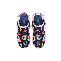 Kids Navy & Pink Printed Comfort Sandals