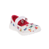 Kazarmax Girls White & Pink Butterfly Print Slip-Ons