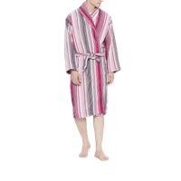 Unisex Purple & Pink Striped Bath Robe