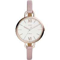 Fossil ES4356 Annette Three-Hand Pastel Pink Leather Watch - For Women