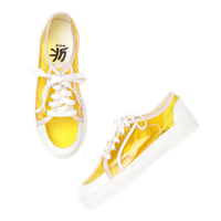 Yk Girls Yellow & White Colourblocked Detail Semi-Transparent Sneakers
