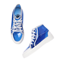 Yk Girls Blue & White Transparent Mid-Top Sneakers