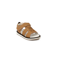 TUSKEY Boys Tan Brown Genuine Leather Comfort Sandals