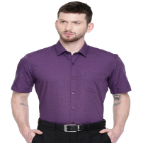 Peter England Men Purple Slim Fit Solid Formal Shirt