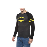 Urbano Fashion Men's Grey Superhero (Batman) Round Neck Full Sleeve T-Shirt