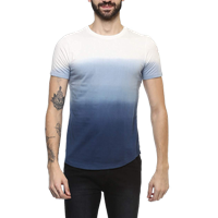 Urbano Fashion Men's Blue Cotton Ombre Dyed Slim Fit T-Shirt