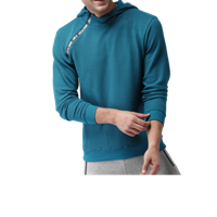 Mast & Harbour Men Blue Self Design Hooded Sweatshirt
