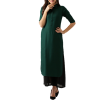 Libas Women Green Woven Design Pathani Kurta