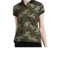 Roadster Women Olive Green & Brown Printed Polo Collar T-shirt