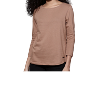 Roadster Women Taupe Solid Round Neck T-shirt