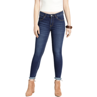 Women Navy Blue Skinny Fit Mid-Rise Clean Look Stretchable Jeans