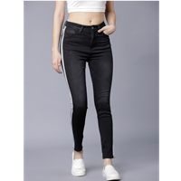 Women Black Super Skinny Fit Mid-Rise Clean Look Stretchable Jeans