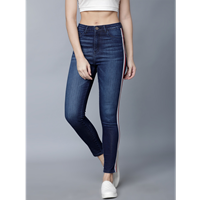 Women Blue Super Skinny Fit Red-White Clean Look Stretchable Jeans