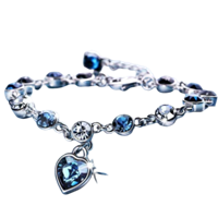 University Trendz  Alloy Crystal Rhodium Charm Bracelet