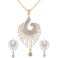 Swasti Jewels Gold Plated Pendant And Earrings Set For Women Available