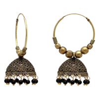 Jaipur Mart Gold Plated Alloy Oxidized Earrings For Women And Girls -1 Pair -Gse814P
