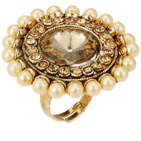 Zaveri Pearls Ring For Women -Golden-Zpfk7144