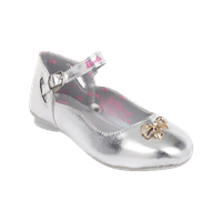 Girls Silver-Toned Barbie Solid Ballerinas