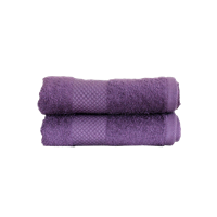 AVI Living Set Of 2 Purple Cotton Solid 500 GSM Hand Towels