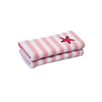 My Milestone Kids Set of 2 Pink & White Striped 380GSM Hand Towels