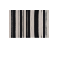 Saral Home Black & White Striped Anti-Skid Dhurrie