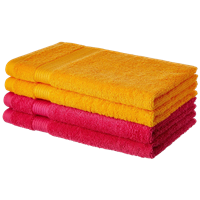 Solimo 100% Cotton 4 Piece Hand Towel Set, 500 GSM (Paradise Pink and Sunshine Yellow)