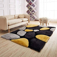 SR Handloom Multicolor Polyester Carpet  (122 cm X 183 cm)