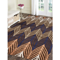 Blue & Brown Printed Anti-Skid Carpet