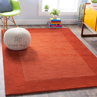 Shifa Rugs Plain Carpet with Border and Ground Carpet for Living Room Bedroom and Hall Size 6 x 9 Feet Color Rust