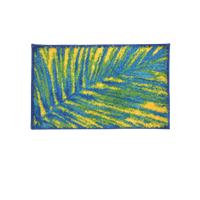 Soft-Cotton Bath Mat With Rubber Back -1pc Small (super dry) abstract-blue/green