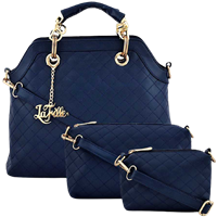 LaFille Women Blue Hand-held Bag  (Pack of: 3)