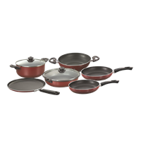 Prestige Omega Deluxe Glass Induction Base Non-Stick Kitchen Set, 6-Pieces