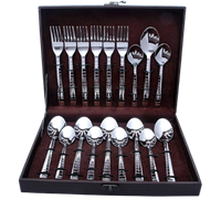Ekrishna Stainless Steel Premium Zigzag Cutlery Spoons Forks Set