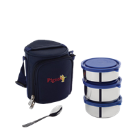 Pigeon Stainless Steel Classmate 3 Lunch Box With Bag