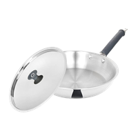 Borosil Cook Fresh Stainless Steel Tri-Ply Fry Pan 1.3 L With Lid