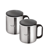 Pigeon-Stainless Steel Double Coffee Mug, Set Of 2