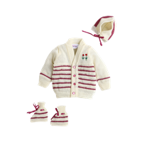 Little Angels Boys Pack Of 4 Striped Sweater With Cap & Socks