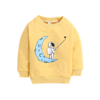 Hopscotch Boys Yellow Printed Sweatshirt