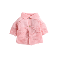 Little Angels Unisex Kids Pink Self Design Cardigan Sweater