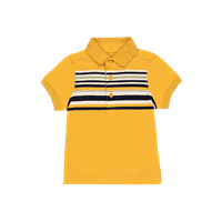 Mothercare Boys Yellow Striped Polo Collar T-Shirt