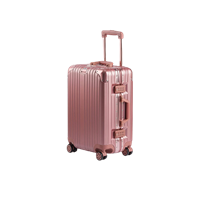 Kenza Abs, Polycarbonate 56 Cms Hard Zipperless Luggage Suitcase (Svkpb-384_Rose Gold)