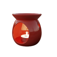 The Earth Store Ceramic Handcrafted Decorative Red Aroma Oil Burner / Tealight Candle Holder Diffuser Air Purifier And Freshener For Aromatherapy
