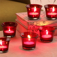 Tied Ribbons Set Of 6 Votive Glass Tealight Candle Holders