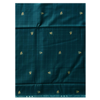 Men'S Premium Cotton Unstitched Checkerd Printed Floral Cloth Fabric (Ocean Blue, 1.6 Meter)