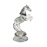 Lupaava Domestic Horse Riding Animal Crystal Glass Kaanch Showpiece