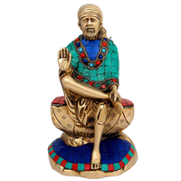 Idol Collections Handmade Brass Shri Sai Baba Statue