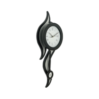 Chronikle Wood Round Dial Black Abstract Theme Pendulum Wall Clock