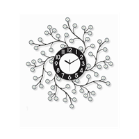 Chronikle Diamond Studded Flower Design Iron Analog Wall Clock 