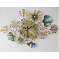 Am Home Decortime Floral Decorative Iron Metal Hanging Wall Clock