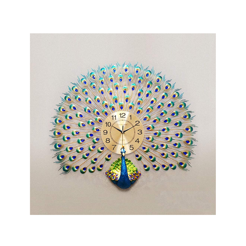Dishin Home Decoration European Peacock Wall Clock